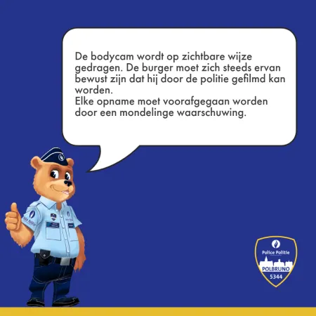 FAQ Bodycam antwoord "Moet een politielid de bodycam zichtbaar dragen?"