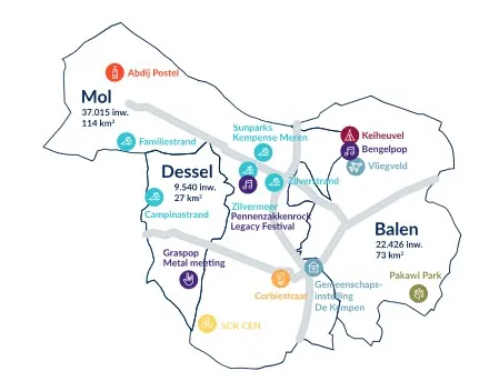 kaart lokale politie Balen-Dessel-Mol