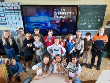 Foto 6de leerjaar Mater Dei Kortenberg tijdens de vorming "Pesten en erger"