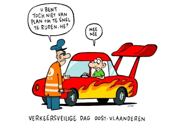 Verkeersveilige Dag Oost-Vlaanderen cartoon 
